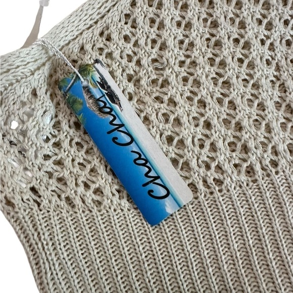 Cha Cha One Shoulder Crocheted Boho Cover up Side Slit midi Dress Size M NWT - Picture 13 of 17